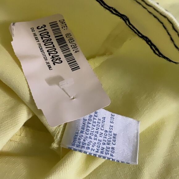 DG2 by Diane Gilman Lemon Yellow Heavy Pickstitch Jean Trucker Jacket NWT - Picture 4 of 7